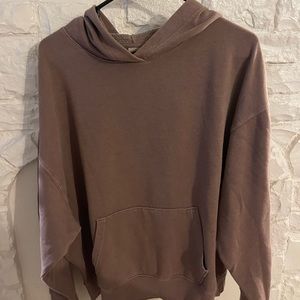 Pink oversized hoodie.